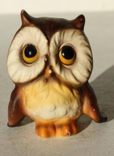 Statuina gufo miniatura Royal Presenente dipinta a mano Germania ceramica dipinta a mano --