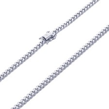 14k oro bianco massiccio 4mm - massiccio,