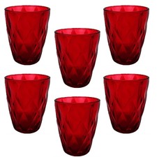 6 Bicchieri in vetro rosso