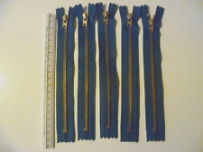 5 PZ CERNIERA LAMPO 18 CM AVIO DENIM FISSA IN METALLO PER JEANS / PANTALONI ZIP