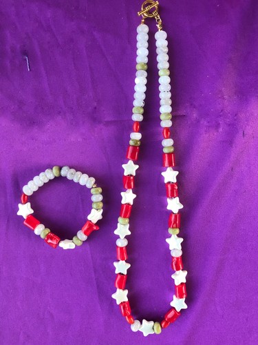 Collana corallo bamboo radice - collana,