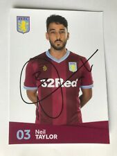 Biglietto autografo NEIL TAYLOR-Aston Villa FC-NS GALLES-ex Swansea-AK