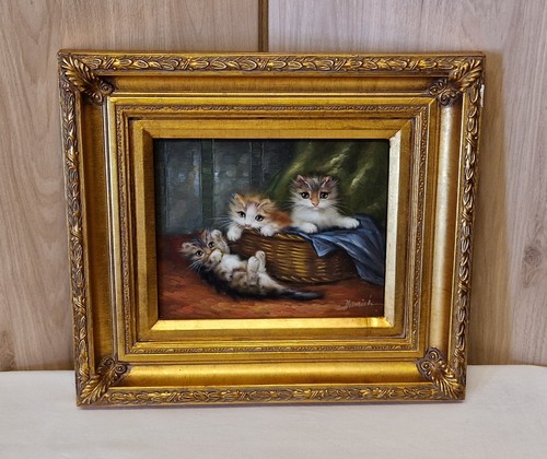 Dipinto olio gatti - nel, cesto