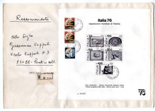 Italia '76 - Foglietto usato per posta con complementare