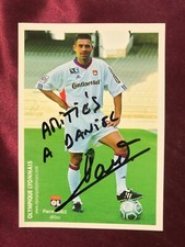 Autografo PIERRE LAIGLE-Olympique Lione-8 Cappellini FRANCIA-Ex-Sampdoria/Obiettivo-Firmato-AK
