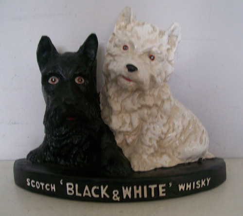 Black white whisky dog - black,