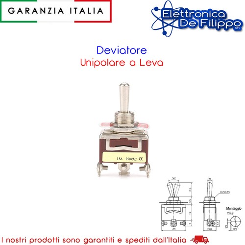 Deviatore unipolare leva - unipolare, a