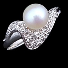 Anello Vintage Perla Diamante