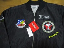 Giacca da volo Snoopy Peanuts MA-1 nera patch M limitata nuova