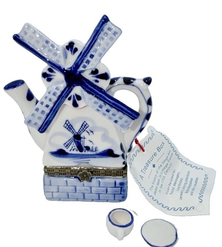 Vintage delft windmill teiera - windmill,