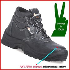 Scarpe Antinfortunistiche Uomo Donna Alba&n K03 Scarpe da lavoro  alte nero vv