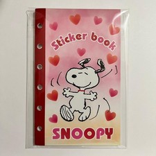 Album adesivi Snoopy Peanuts raccoglitore 6 anelli ricarica vintage inutilizzato disegni carini