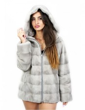 Giacca pelliccia zip visone