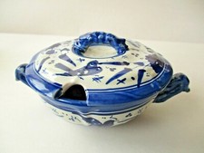 C.I.M.A. CIMA Perugia, salsiera o zuccheriera in ceramica con decoro di uccelli