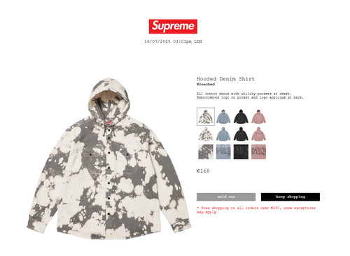Supreme hooded denim shirt - denim,