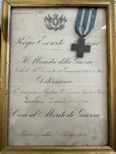 WW1 Regia Guardia finanza Croce Al Merito Di Guerra Con Attestato  1920 Capitano