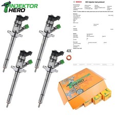 4x 0445110297 Iniettore Bosch Citroen Peugeot 1.6 HDi 9662002680