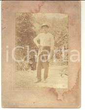 1910 ca AREA FRANCESE Ritratto di un mezzadro nei campi *Fotografia VINTAGE