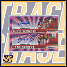 2024-25 Panini Donruss Eurolega L. Papadopoulos-V. Spanoulis Dual Auto 03/15