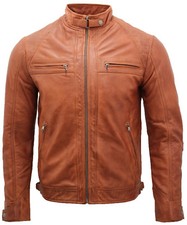 Giacca Biker Vintage Marrone