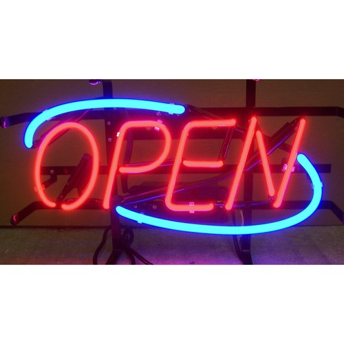 Insegna neon bordo blu - insegna,