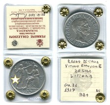 Italia 20 Lire 1927 in BB+ periziata