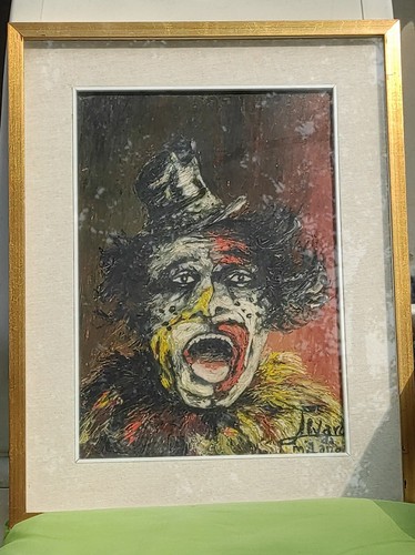 Quadro olio tela clown - su,