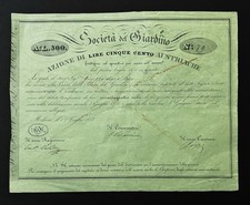 1838- - SOCIETÀ DEL GIARDINO AZIONE LIRE 500 AUSTRIACHE - MILANO R5