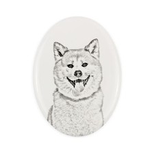 Akita Inu lapide con foto di