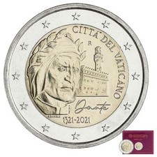 Vaticano 2 euro Dante