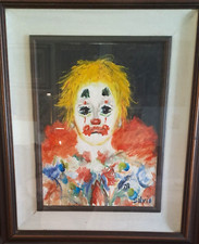 Due dipinti di Clown olio su