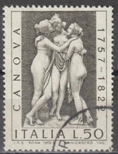 Italia Repubblica 1972,  Antonio Canova, usato
