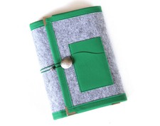 Green Gray Lace Felt A5