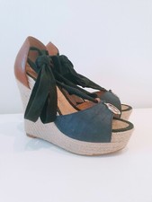 Scarpe Armani Jeans autentiche plateau zeppe punta aperta TG 36