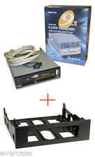 Lettore di schede 9 in 1. Per PC vano anteriore 5,25". Nero (Lettore di schede + adattatore 5,25")
