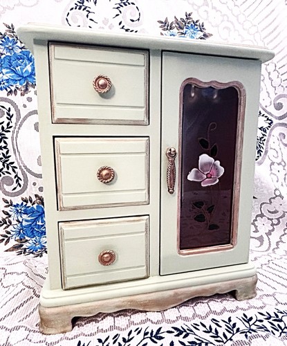 Portagioie shabby chic verde