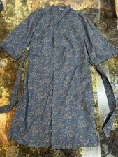 Accappatoio uomo vintage Christian Dior Monsieur 100% cotone tacchino paisley blu