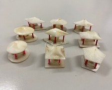Soprammobili gazebo pagoda in miniatura da collezione 1,5 cm nove pezzi arredo