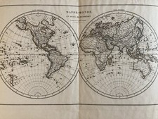 Ancienne Carte 1820 Monde En Deux Hémisphères Lapierre Pierre Panckoucke XIXe