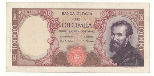 10000 lire michelangelo decr - 10000,