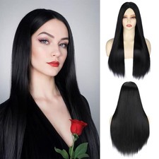 Parrucca donna lunga nera per