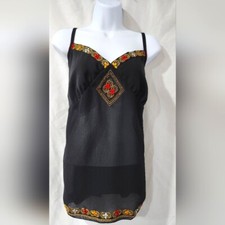 Black Red Gold Womens Babydoll