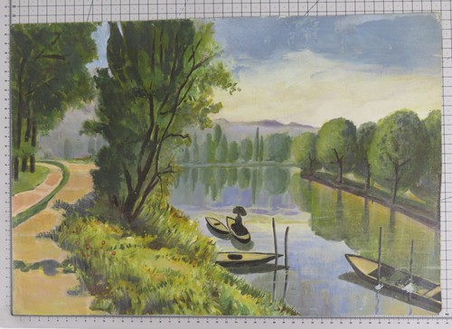 Vecchio dipinto paesaggio - vecchio,