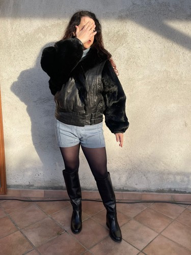 Giubbotto pelle pelliccia - giubbotto,