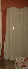 Calate sopra tenda, Rosso e bianco,  tema floreale, come nuove!