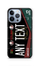 Custodia cellulare personalizzata Colima 2010 Messico nera targa per iPhone Samsung