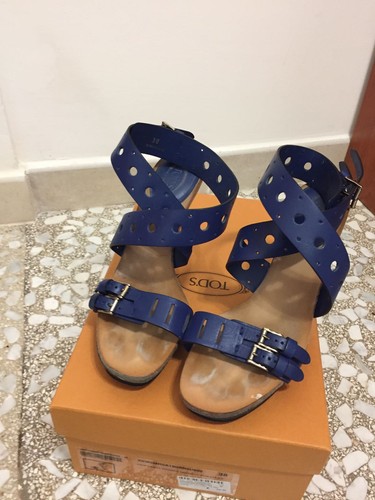 Sandali tod pelle azzurri - tod's,