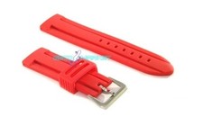 Cinturino in gomma rosso per orologio ansa 24mm tipo panerai silicone caucciù
