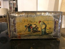 BISCOTTI VIOLA BOLOGNA-RARA ANTICA SCATOLA LATTA PUBBLICITARIA VINTAGE EPOCA