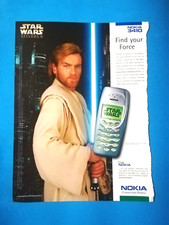RITAGLIO DI GIORNALE PUBBLICITA' NOKIA 3410 STAR WARS DA COLLEZIONE - (141)
